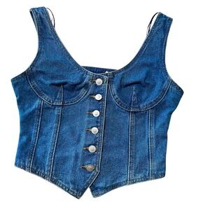 Lush Blue Denim Corset Top